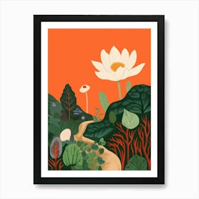 Boho Wildflower Painting Bloodroot Sanguinaria 2 Art Print