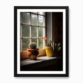 Pincushion Cactus Window 1 Art Print