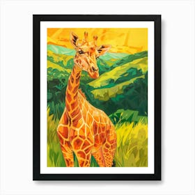 Giraffe Painting Art Print