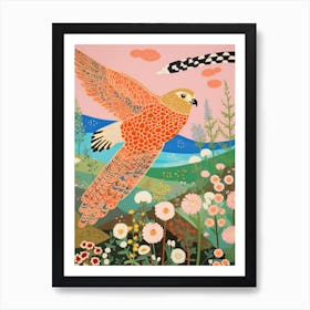 Maximalist Bird Painting Falcon 4 Art Print