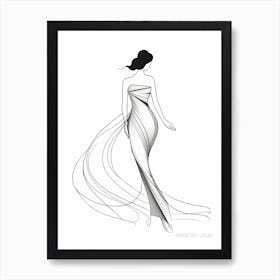 Line Art Woman Body 19 Art Print