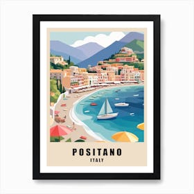 Summer In Positano Low Poly (1) Art Print