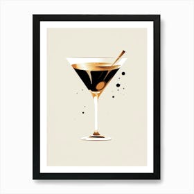 Mid Century Modern Espresso Martini Floral Infusion Cocktail 1 Art Print
