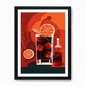 Negroni Cocktail Mid Century Modern 4 Art Print