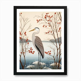 Bird Illustration Great Blue Heron 1 Art Print