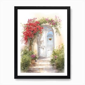 Haifa, Israel   Mediterranean Doors Watercolour Painting 3 Art Print