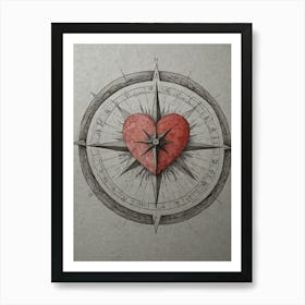 Heart Compass 1 Art Print