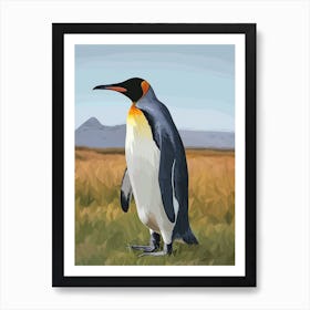 King Penguin Salisbury Plain Minimalist Illustration 4 Art Print
