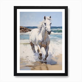 A Horse Oil Painting In Bondi Beach, Australia, Portrait 2 Art Print