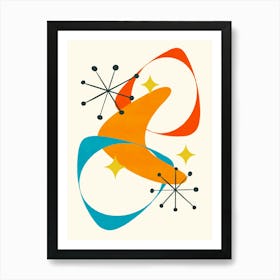 Retro Mid Century Atomic Space Age Abstract 20 Art Print