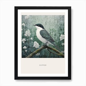 Ohara Koson Inspired Bird Painting Dipper 1 Poster Art Print