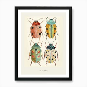 Colourful Insect Illustration June Bug 8 Poster Art Print