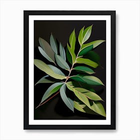 Wax Myrtle Leaf Vibrant Inspired 3 Art Print