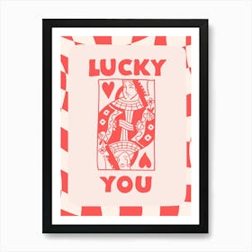 Lucky You Queen Of Hearts In Pink Poster