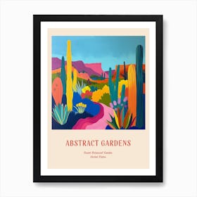 Colourful Gardens Desert Botanical Garden Usa 3 Red Poster Art Print