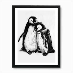 Emperor Penguin Snuggling With Their Mate 3 Art Print