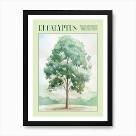 Eucalyptus Tree Atmospheric Watercolour Painting 3 Poster Art Print