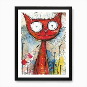 Red Cat 11 Art Print