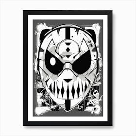 Black And White Skull Mask Pokemon Black And White Pokedex Art Print