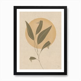 Pointy Leafs In The Sunset, Yellow Art Print