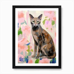 A Oriental Shorthair Cat Painting, Impressionist Painting 2 Art Print