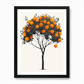 Orange Tree Pixel Illustration 4 Art Print