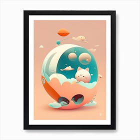 Gravity Kawaii Kids Space Art Print