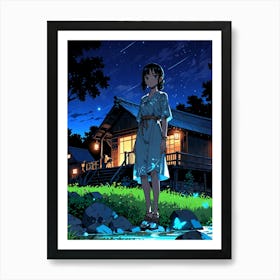 Night Sky Anime aesthetic 35 Art Print