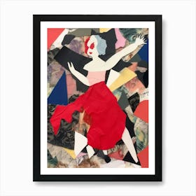 Dancer In Red Dress Art Print