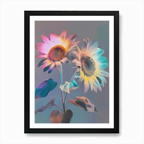 Iridescent Flower Sunflower 1 Art Print