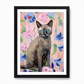 A Tonkinese Cat Painting, Impressionist Painting 3 Art Print