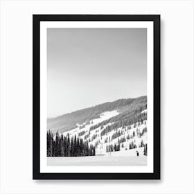 Sun Peaks, Canada Black And White Skiing Poster Art Print