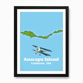 Anacapa Island Travel map Art Print