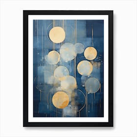 Circles In Blue And Gold Art Print