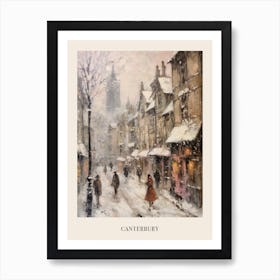 Vintage Winter Painting Poster Canterbury United Kingdom 2 Art Print