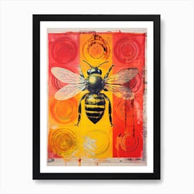 Bee Screen Print Inspired  2 Art Print