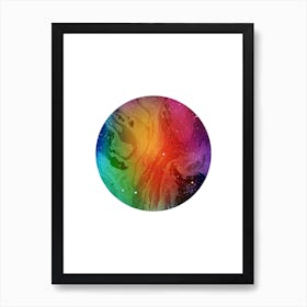 Circular Multi Colour Marble Artwork Art Print