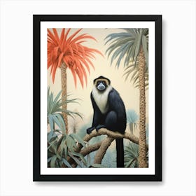 Gibbon Tropical Animal Portrait Art Print