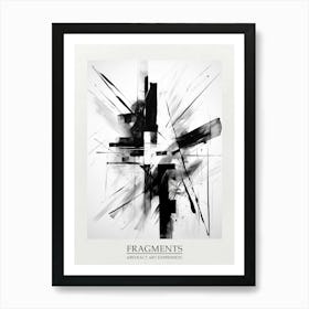 Fragments Abstract Black And White 2 Poster Art Print