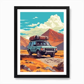 A Range Rover In The Andean Crossing Patagonia Illustration 3 Art Print