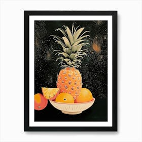 Pineapple Abstract Art Deco 2 Art Print