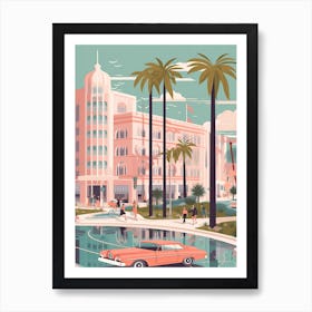 Los Angeles Usa Travel Illustration 4 Art Print