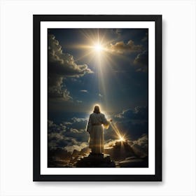 Jesus Standing On Top Of A Mountain Art Print