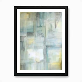 Waterford - Abstract Watercolour Mixed Media Pastel Blue and Yellow Art Art Print