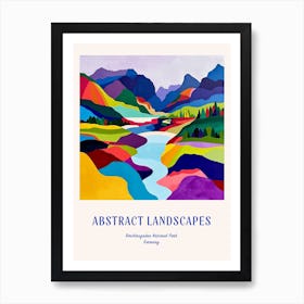 Colourful Abstract Berchtesgaden National Park Germany 7 Poster Blue Art Print