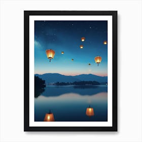 Lanterns In The Sky 1 Art Print