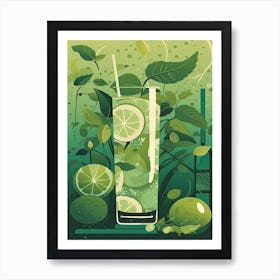 Mojito Cocktail Mid Century Modern 2 Art Print