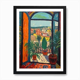 Window View Of Rome In The Style Of Fauvist 2 Art Print