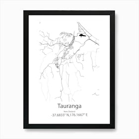 Tauranga,New Zealand Minimalist Map Art Print