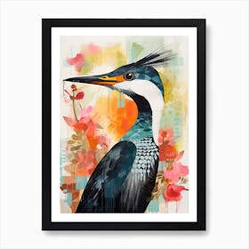 Bird Painting Collage Cormorant 4 Art Print